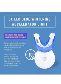 GlorySmile Teeth Whitening Kit LED Light Activated Teeth Whitening Kit 5X LED Blue Accelerator Light with 3Pcs Teeth Whitening Gel Non-Sensitive Fast Teeth Whitener Remove Tea Coffee & Food Stains  - Image 3
