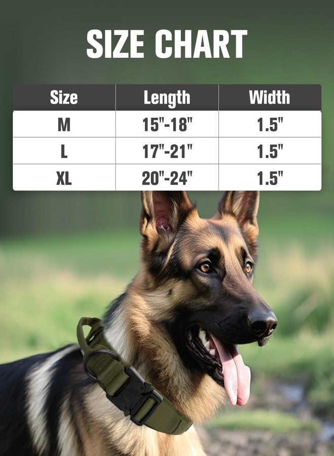 Joytale Tactical Dog Collar with Handle, Adjustable Heavy Duty Military Collar with 2 Patches for Training, Suitable for Large Dogs, ArmyGreen, L - Image 5