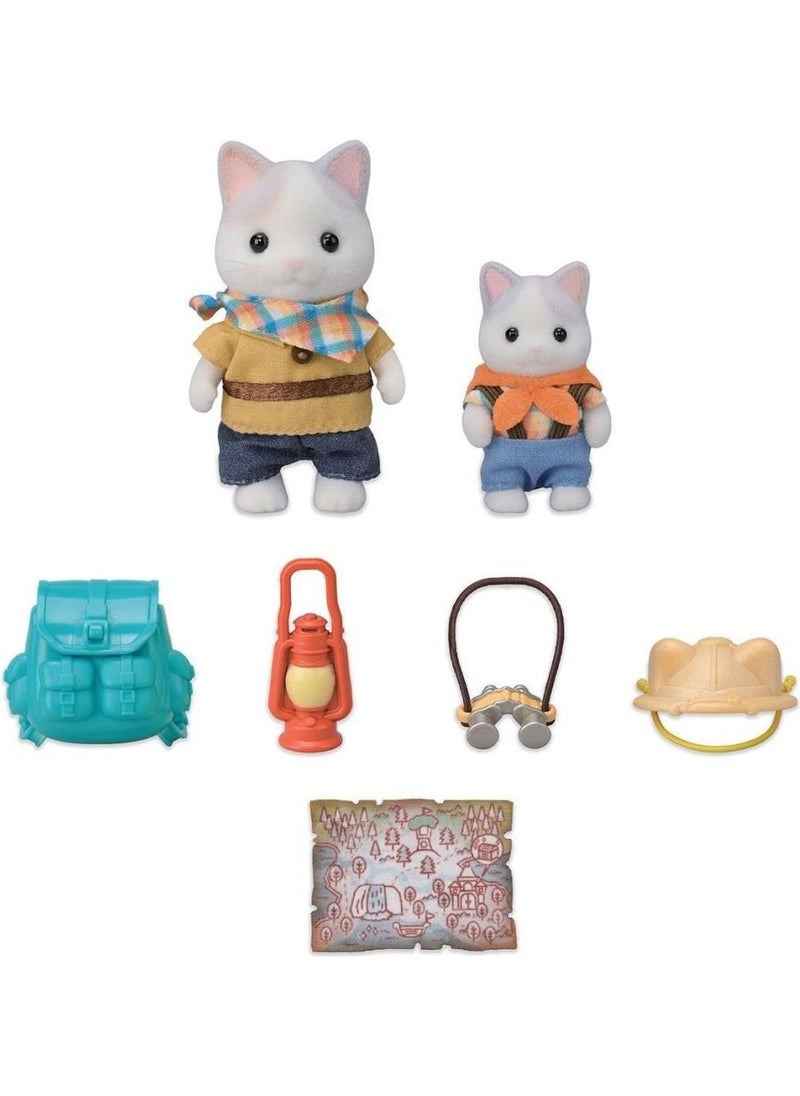 Muhtelif Nessiworld 5763 Sylvanian Families Exciting Discovery Set Latte Cat Brother and Baby +4 Years  - Image 2