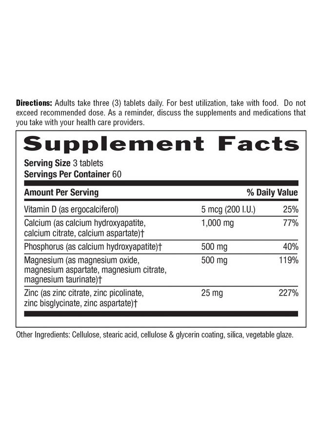 Country Life Target Mins Calciummagnesium Zinc With Vitamin D 1000Mg/500Mg/25Mg 180 Count Certified Gluten Free Certified Vegan  - Image 3