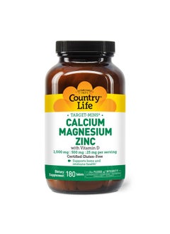 Country Life Target Mins Calciummagnesium Zinc With Vitamin D 1000Mg/500Mg/25Mg 180 Count Certified Gluten Free Certified Vegan  - Image 2