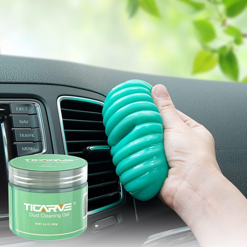 TICARVE Cleaning Gel for Car Detailing Car Cleaning Putty Auto Detailing Gel Detail Tools for Car Interior Cleaner Kit Car Vent Cleaner Automotive Car Cleaner Green Easy assemble alternatives - Image 1
