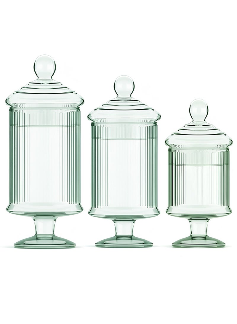 ريكو برطمانات زجاجية لحفظ الكوكيز - 700 مل/1300 مل/1800 مل، حاويات زجاجية لحفظ الطعام، برطمانات زجاجية عالية البورسليكات لحفظ الكوكيز، علب مطبخ لحفظ القهوة والدقيق والسكر والحلوى والكوكيز - Image 1