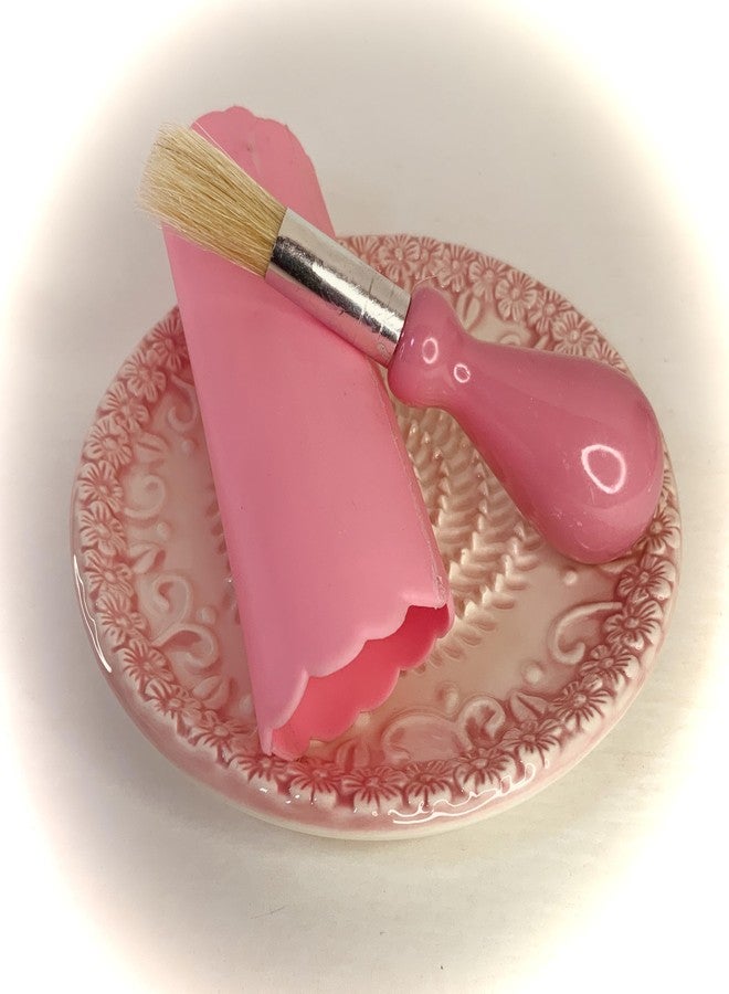 BonCera, All-in-one Premium Ceramic Garlic Grater Plate 4-Piece Set - Pink Embossed Design and Style - For Garlic, Ginger, Chocolate, and more! - Comes with 5.25" Plate, Peeler, Brush, and Stand - Image 5