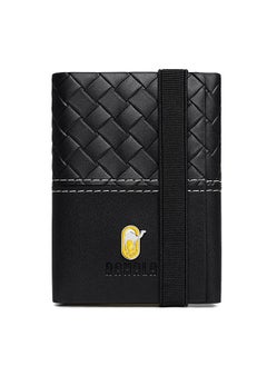RAHALA RA102 Genuine Leather Multiple Card Slots Casual Trifold Wallet - Black  - Image 1