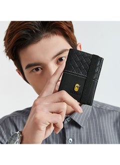 RAHALA RA102 Genuine Leather Multiple Card Slots Casual Trifold Wallet - Black  - Image 2