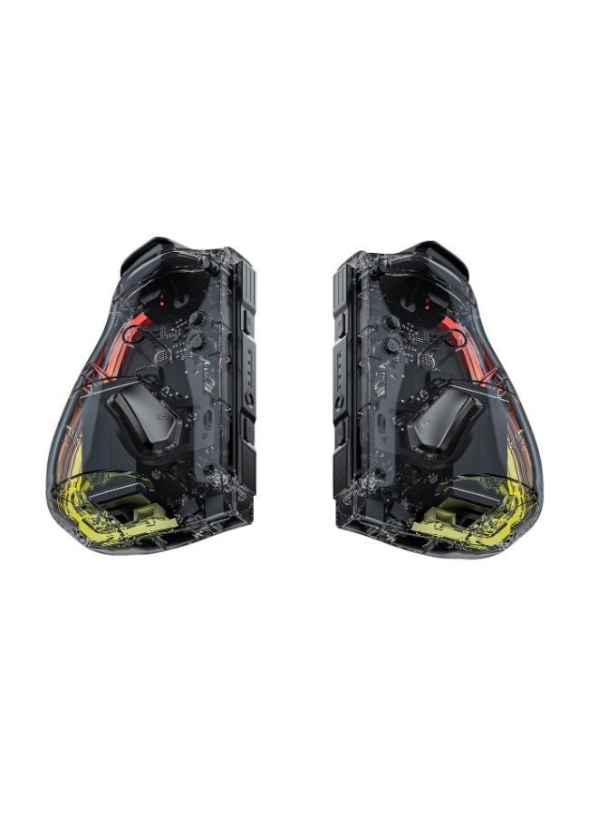 LinYuvo KS40 Transparent Style Wireless Joy-pad with 8 Color LED for Switch/NS OLED,Turbo Function Controller Joystick for Lite(Transparent Black) - Image 5