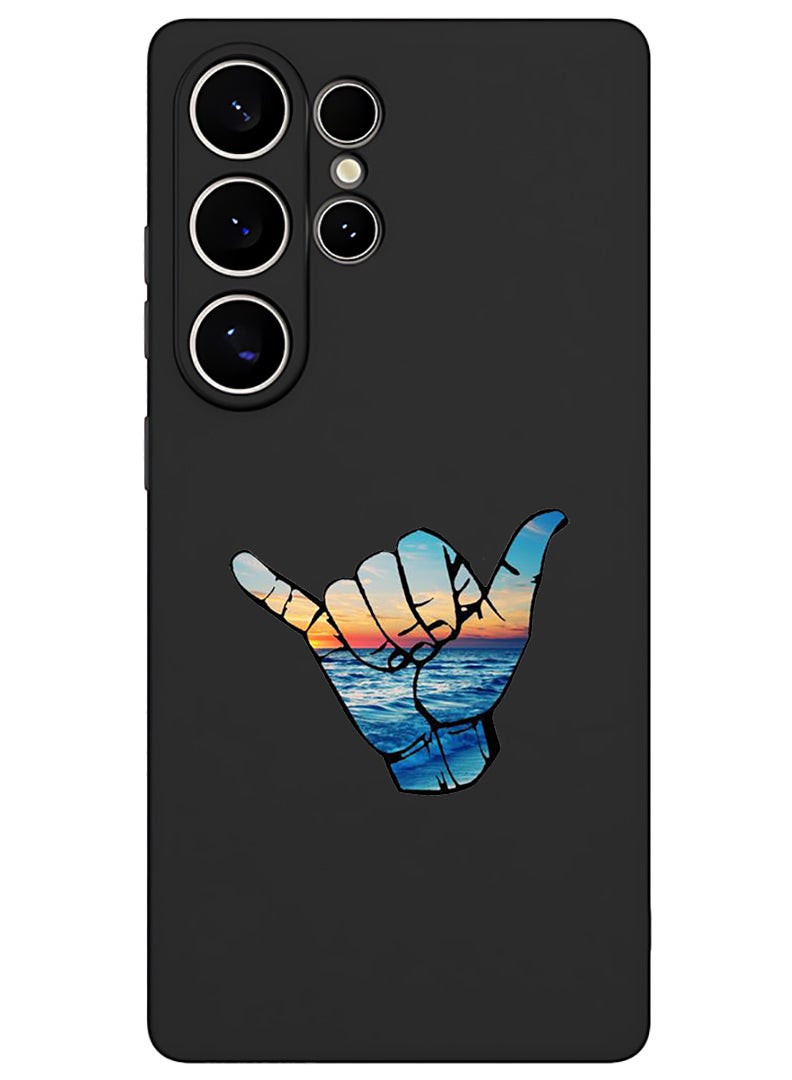 Theodor Protective Slim Fit Case Liquid Silicone Cover with Full Body Protection Anti-Scratch Shockproof Case For Samsung Galaxy S25 Ultra (Black) - Hand - Image 1