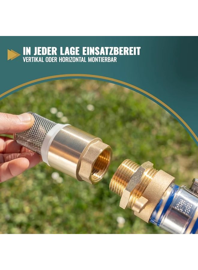 1 Pc Brass Foot Valve Non Return Stainless Steel Suction Basket DN25 1 NPT - Image 5