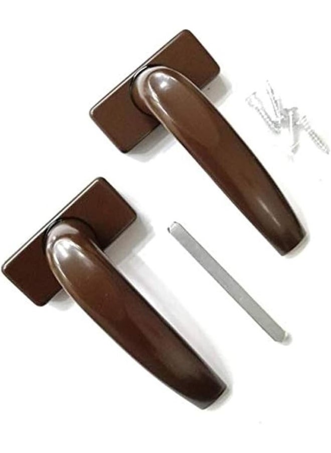 Biella Aluminium Door Handle, Heavy Duty Internal Used Door Handle Set Complete Set Durable For All Kinds Of Indoor Doors - Brown  - Image 1