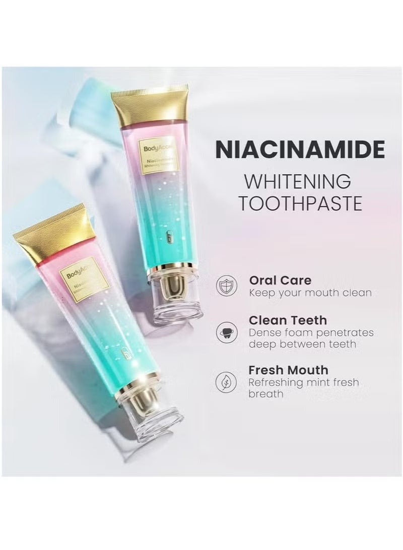 BodyAccel 2-Pack Niacinamide Whitening Toothpaste – BodyAccel Natural Whitening Toothpaste with Niacinamide, Gentle Formula for Brighter Teeth & Fresh Breath  - Image 3