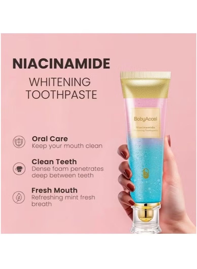 BodyAccel 2-Pack Niacinamide Whitening Toothpaste – BodyAccel Natural Whitening Toothpaste with Niacinamide, Gentle Formula for Brighter Teeth & Fresh Breath  - Image 2