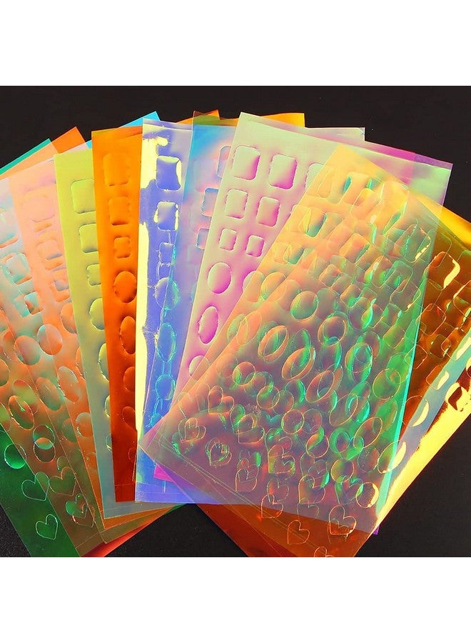 سيلبوي 11 ورقة من رقائق الأظافر بالليزر من أورورا، ملصقات فنية للأظافر من الورق الزجاجي، ملصقات لتصميمات الأظافر من السلوفان قزحي الألوان، ملصقات ثلاثية الأبعاد لتزيين الأظافر للنساء والأطفال - Image 5