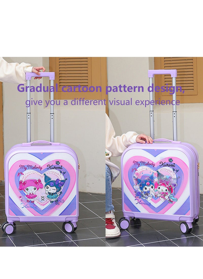 Generic Kids Rolling Luggage, 20" Kids Suitcase with 3D Multiple View Design, ABS PC Material, Cute Cartoon Character Pattern Travel Trolley Case for Girls Boys Children  - Image 2