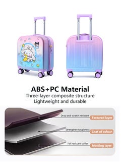 Generic Kids Rolling Luggage, 20" Kids Suitcase with 3D Multiple View Design, ABS PC Material, Cute Cartoon Character Pattern Travel Trolley Case for Girls Boys Children  - Image 4