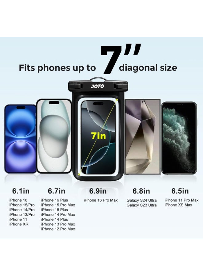 JOTO Universal Waterproof Phone Pouch Cellphone Dry Bag Case for iPhone 16 15 14 13 12 11 Pro Max Mini Plus Xs XR X 8 7 6S, Galaxy S23 S22 S21 Plus Note, Pixel up to 7" -Blue - Image 4