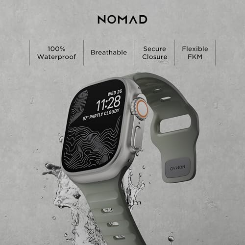 Nomad Sport Band - 45mm | Coastal Rock Green Apple watch ultra 1-3 bands, Designed to give your Apple Watch a modern and athletic look for intense workouts and everyday wear, Compatible with New Series 11, Ultra 1-3, Series 1-10, and SE - Image 3