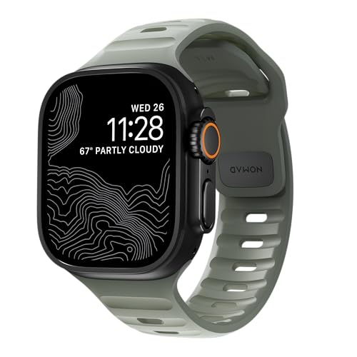 Nomad Sport Band - 45mm | Coastal Rock Green Apple watch ultra 1-3 bands, Designed to give your Apple Watch a modern and athletic look for intense workouts and everyday wear, Compatible with New Series 11, Ultra 1-3, Series 1-10, and SE - Image 1