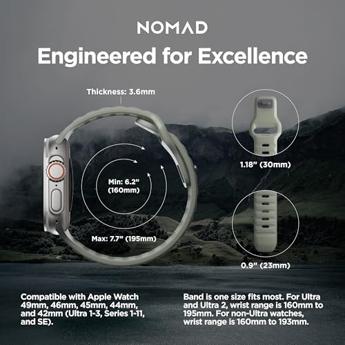 Nomad Sport Band - 45mm | Coastal Rock Green Apple watch ultra 1-3 bands, Designed to give your Apple Watch a modern and athletic look for intense workouts and everyday wear, Compatible with New Series 11, Ultra 1-3, Series 1-10, and SE - Image 4