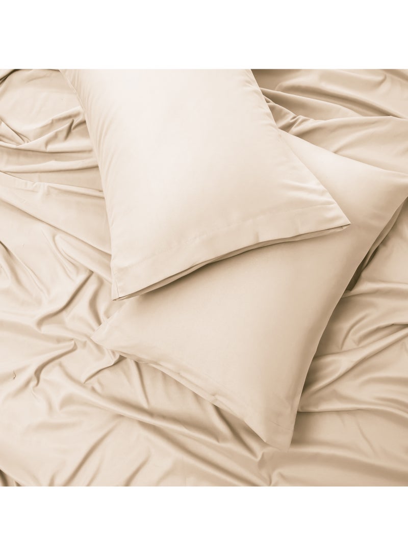 Panax Bedding Double Bed Sheets Set - 4 Piece Bedding - Brushed Microfiber - Shrinkage and Fade Resistant - Easy Care (Beige, Double) - Image 3