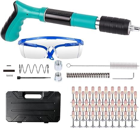 Zipzox Manual Steel Nail Gun Tool Concrete Nail Gun Portable Mini Nail Shooting Machine with 10 Nails Nail Wall Fixing Tool for Cement Walls Household Wood working  - Image 1