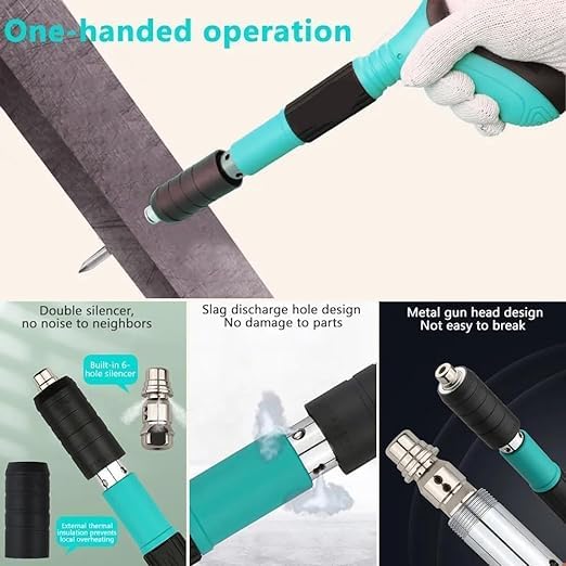 Zipzox Manual Steel Nail Gun Tool Concrete Nail Gun Portable Mini Nail Shooting Machine with 10 Nails Nail Wall Fixing Tool for Cement Walls Household Wood working  - Image 3