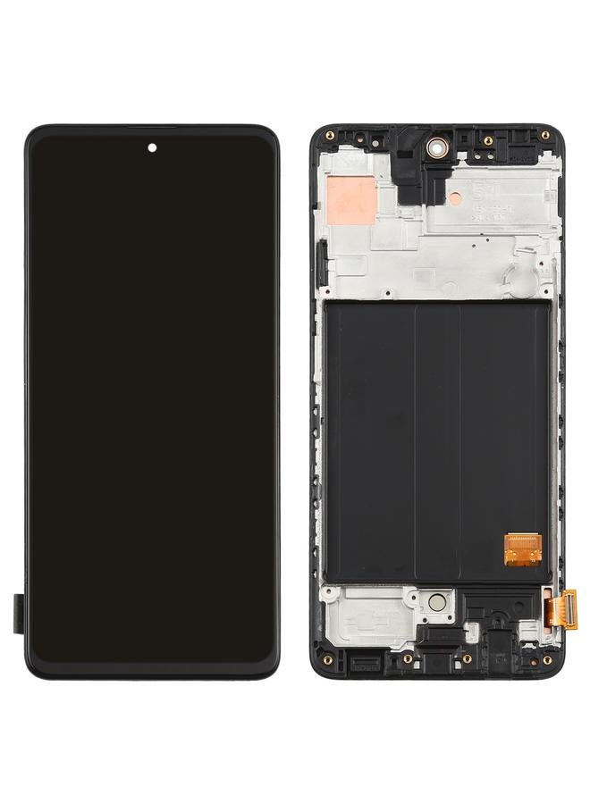 Replacement Original Super AMOLED LCD Screen for Galaxy A51 4G Digitizer Full Assembly with Frame Black - Image 3