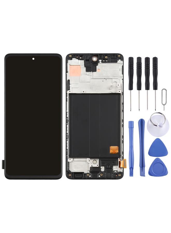 Replacement Original Super AMOLED LCD Screen for Galaxy A51 4G Digitizer Full Assembly with Frame Black - Image 2
