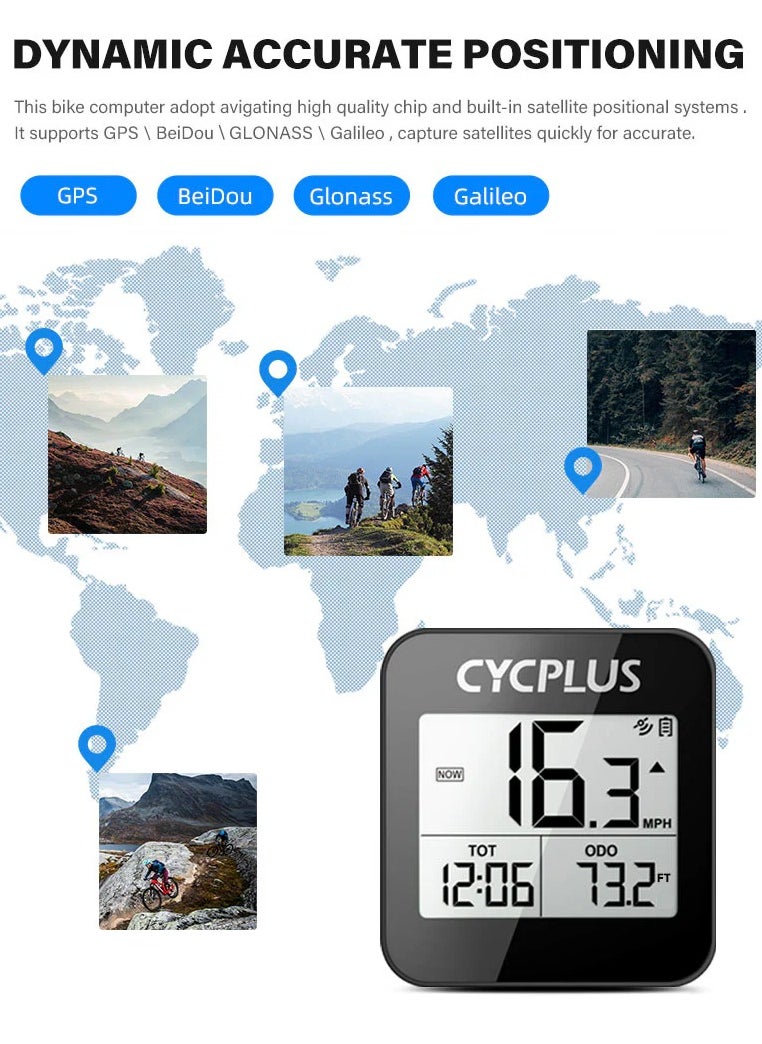 سي واي سي بلس - كمبيوتر دراجة CYCPLUS GPS، كمبيوتر ركوب الدراجات اللاسلكي مع إضاءة خلفية أوتوماتيكية، عداد سرعة الدراجة عداد المسافات مع مقاومة للماء وبطارية لاجر - Image 1