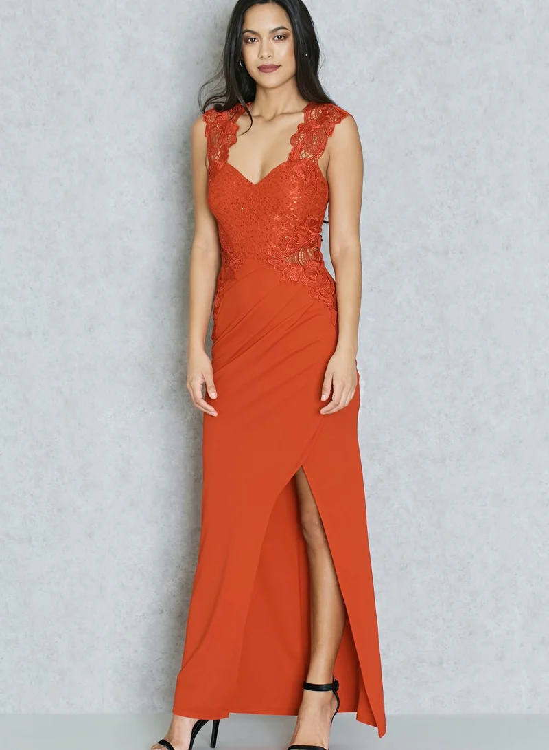 LIPSY Front Split Lace Detail Dress