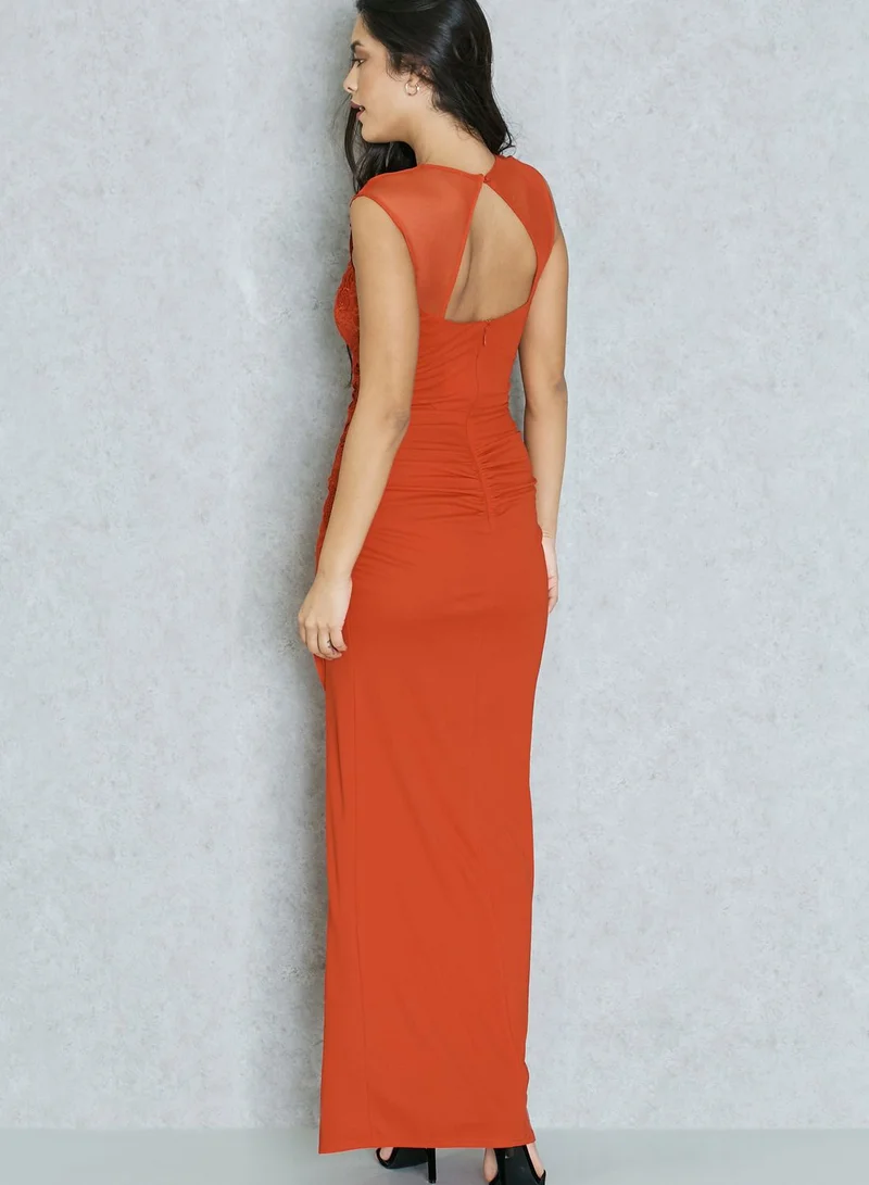 LIPSY Front Split Lace Detail Dress