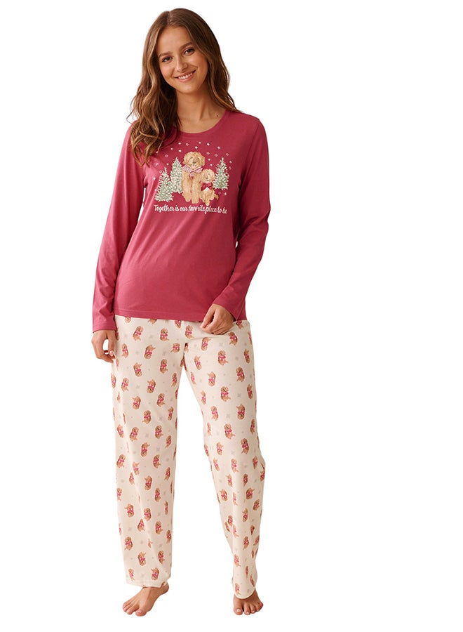 La Vie en Rose Gingerbread Print Cotton PJ Set - Image 1