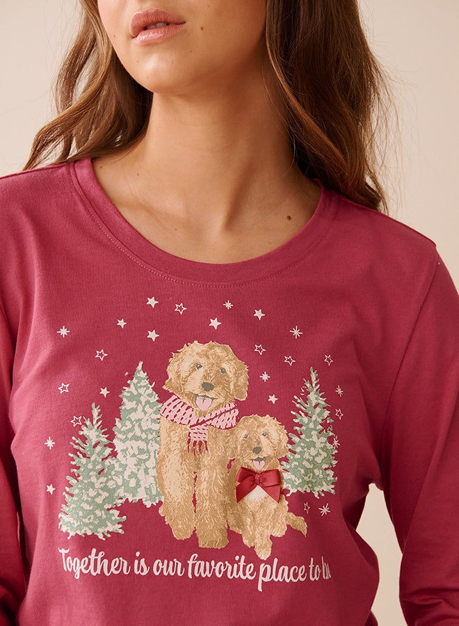 La Vie en Rose Gingerbread Print Cotton PJ Set - Image 3