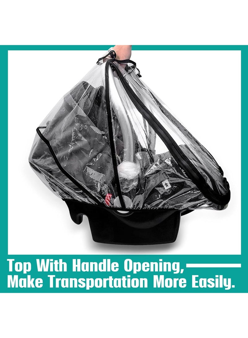 SYOSI Stroller Rain Cover, Baby Carrier Dust-Proof Raincover, EVA Car Seat Weather Shield with Quick-Access Zipper Door and Side Ventilation, Universal Car Seat Transparent Rain Cover for Maxi COSI and More - Image 2