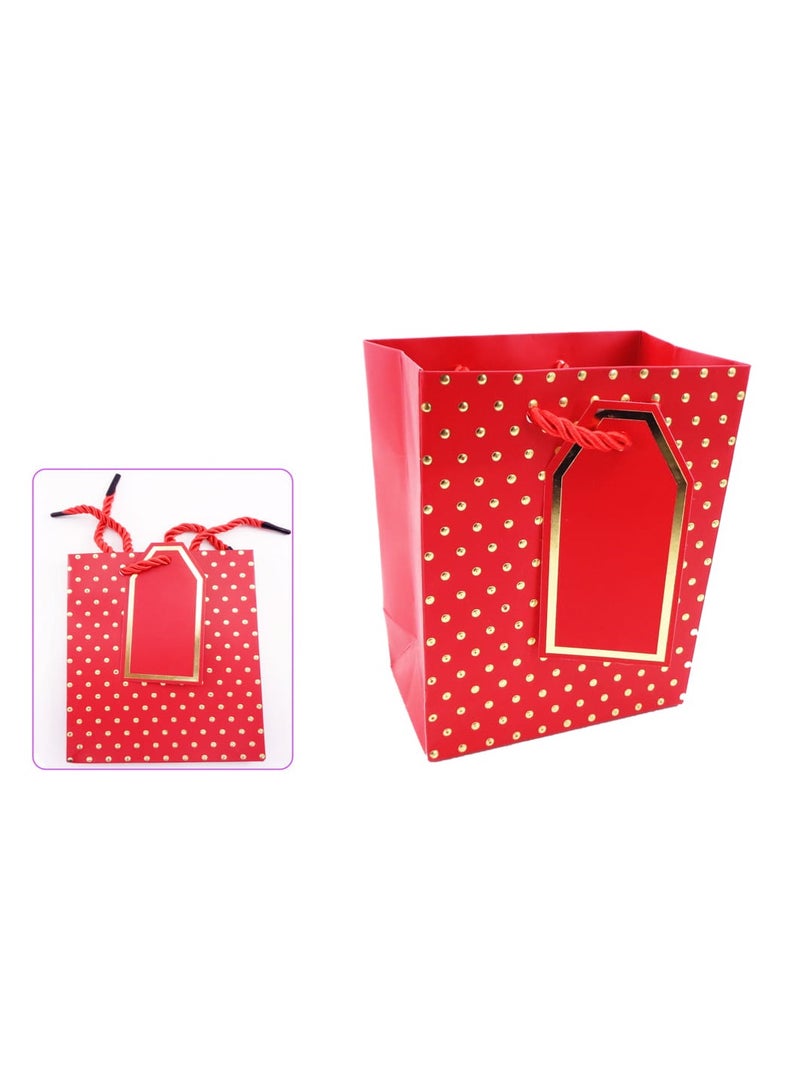 PARTY FUN Paper Gift Bag 7x12x15cm Perfect for Birthday, Wedding, Anniversary, and Special Occasions Red Color  - Image 2