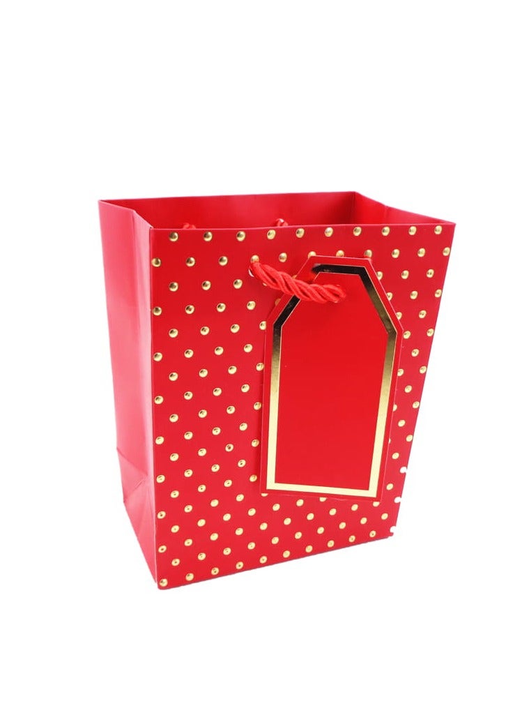 PARTY FUN Paper Gift Bag 7x12x15cm Perfect for Birthday, Wedding, Anniversary, and Special Occasions Red Color  - Image 1
