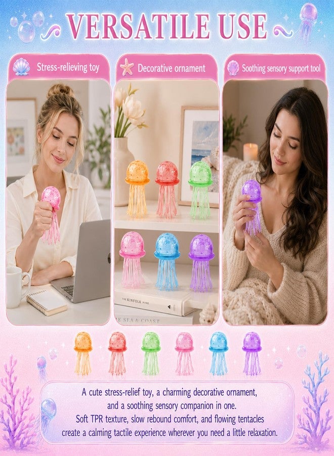 SHANGFEI Jellyfish Squeeze Toys,Jellyfish Squishy,Jelly Fish Squeeze Stress Ball,Ultra Squishy and Moldable Slow Rise,Sensory Toy with a Super Solid Squish for Adult (Purple) - Image 4
