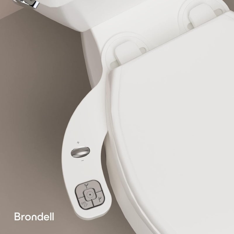Brondell ملحق بيديت برونديل FSP250 فريش سبا ثينلاين دقيق أساسي لمقاعد المرحاض مع تحكم جانبي لضغط الماء القابل للتعديل، تصميم رفيع، أبيض، فوهتين - Image 4