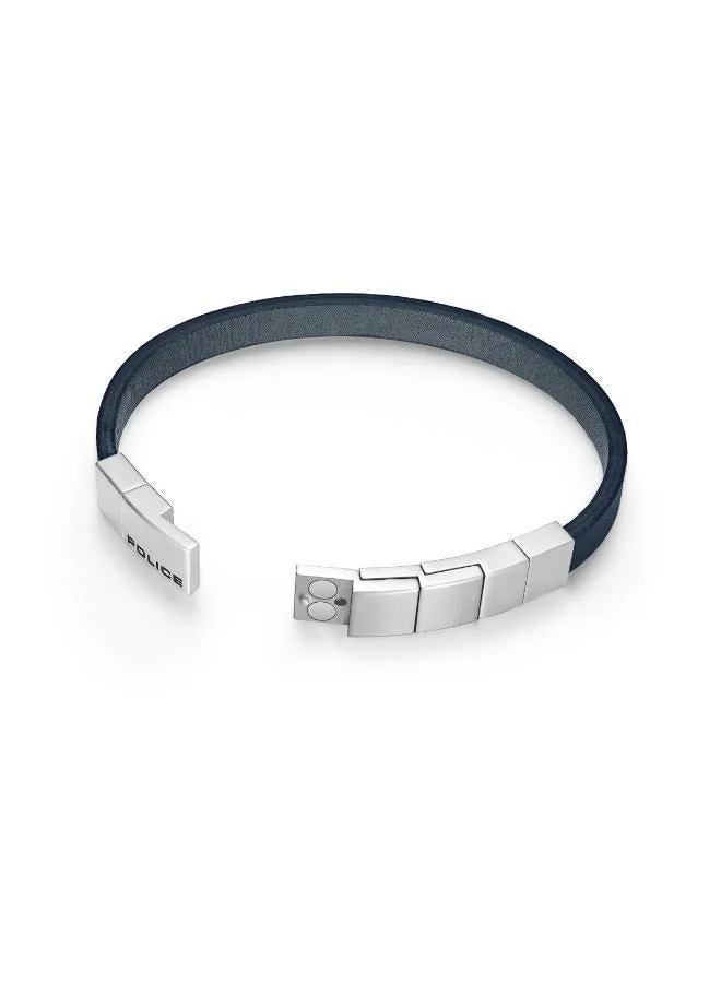 Police  Rotator Navy Blue Flat Leather Bracelet for Men for Men | Best Price UAE