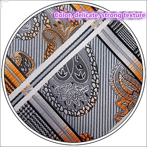 Secdtie Men's Fashion Grey Jacquard Woven Silk Tie Microfiber Formal Necktie - Image 4