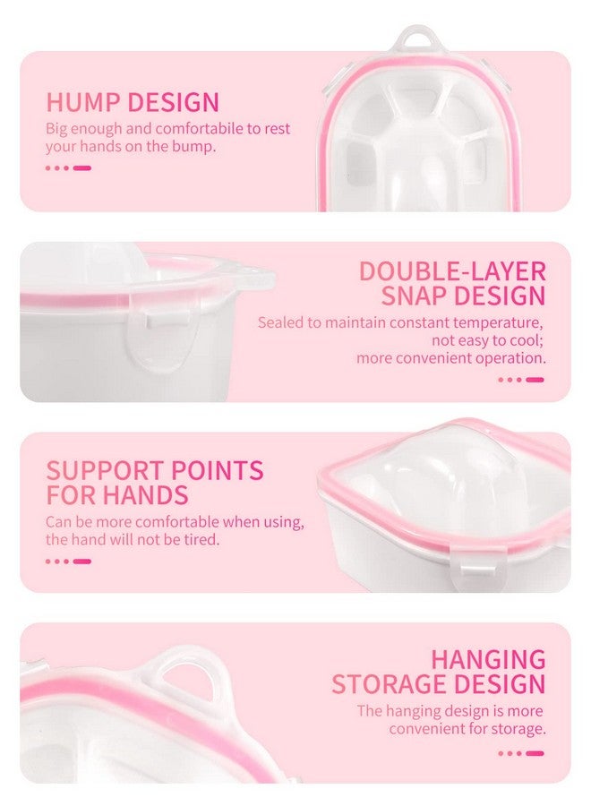 Yokilly Nail Soaking Bowl Soak Off Gel Polish Dip Powder Remover Manicure Bowl With Triangle Cuticle Peeler And Stainless Steel Cuticle Pusher Nail Art Tool (Pink3Pcs Set) - Image 4