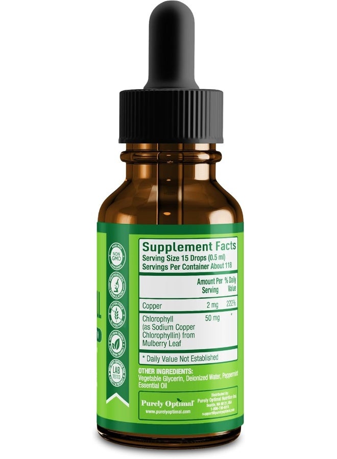Purely Optimal Premium Chlorophyll Liquid Drops - 100% Natural & Gluten Free Liquid Chlorophyll - Non GMO, 118 Servings - Image 5