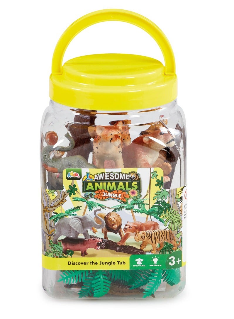 ADDO Awesome Safari Animal Disc Jungle Tub | Wildlife Animal | Collectible Figure | Animal Figure | Display Figure | Lion, Tiger, Elephant, Crocodile | Gift for Kids - Image 3