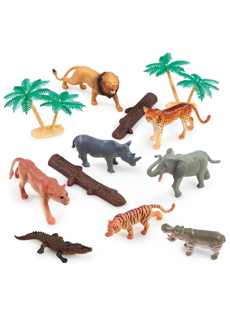 ADDO Awesome Safari Animal Disc Jungle Tub | Wildlife Animal | Collectible Figure | Animal Figure | Display Figure | Lion, Tiger, Elephant, Crocodile | Gift for Kids - Image 1