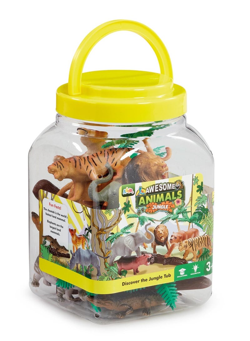 ADDO Awesome Safari Animal Disc Jungle Tub | Wildlife Animal | Collectible Figure | Animal Figure | Display Figure | Lion, Tiger, Elephant, Crocodile | Gift for Kids - Image 2