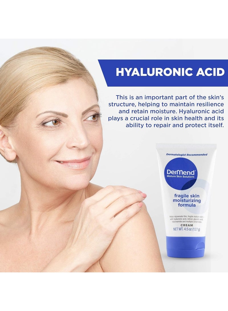 dermend Specialized Fragile Skin Moisturizing Cream: Formula to Restore & Rejuvenate - Daily Anti Wrinkle Cream for Firming & Strengthening Thin, Aging Skin - 4.5 Oz Tube - Image 4