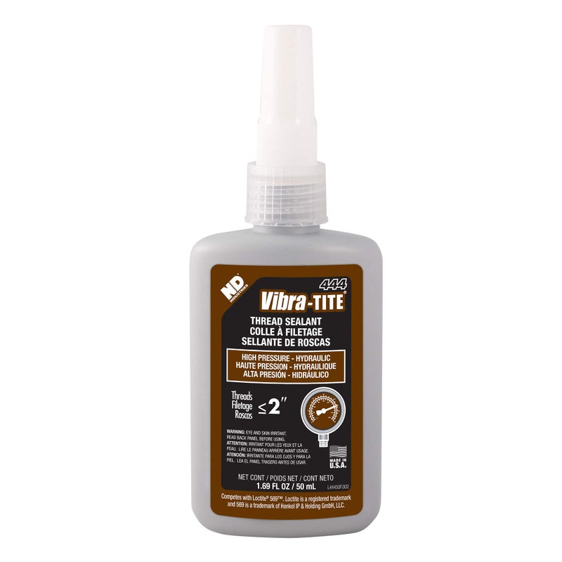 Vibra-TITE - 44450 444 Brown High Pressure Hydraulic Anaerobic Thread Sealant, 50 ml Bottle - Image 3