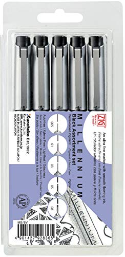 Kuretake Zig Memory System Millennium Marker Assortment, Black (MS5V) - Image 3