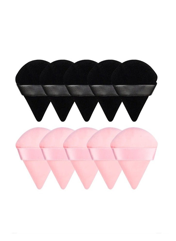 10 Pieces Triangle Face Powder Puff Makeup Tool for Loose Powder, Soft Body Cosmetic Foundation Sponge, Mineral Powder for Wet and Dry Makeup - Image 1