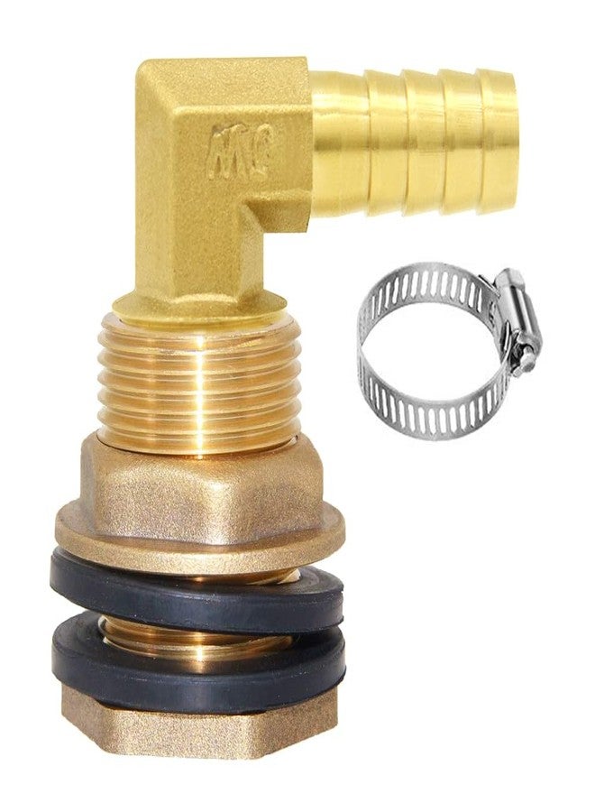 Joywayus Brass 1/2" NPT Female x 3/4" GHT Male Water Tank Connector + 1/2" Barb x 1/2" NPT Male Hose Pipe Elbow Connector - Image 1